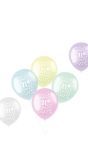 6 Ballonnen Pastel 21 Jaar Meerkleurig 33cm