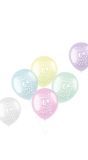 6 Ballonnen Pastel 6 Jaar Meerkleurig 33cm