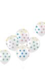 6 Ballonnen Pastel Stippen Meerkleurig 33cm