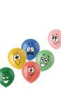 6 Ballonnen Retro Funny Faces Meerkleurig 33cm