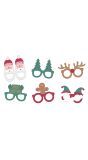 6 Papieren Brillen Kerstmis
