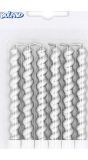 6 Zilveren Swirl Kaarsjes met Houder