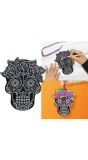 6 Zwarte Dia De Muertos Kleursetjes 12cm