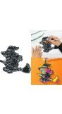 6 Zwarte Halloween Heks Kleursetjes 14cm