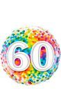 60 Jaar Regenboog Confetti Folieballon