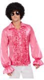 60's Ruffled Shirt Heren Roze