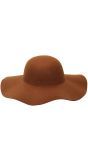 60's Vrouwen Hoed Bruin
