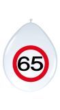 65 Jaar Verkeersbord Ballonnen 8 Stuks