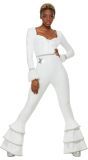 70's Glamour Kostuum Dames Wit