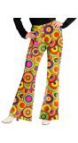 70's Retro Broek Cirkels Dames Geel