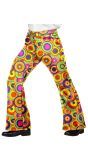 70's Retro Broek Cirkels Heren Geel