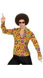 70's Retro Shirt Cirkels Heren Geel