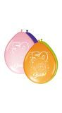 8 50 Jaar Sarah Regenboog Ballonnen 30cm
