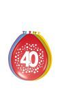 8 Ballonnen 40 Jaar Happy Bday Stippen 30cm