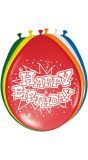 8 Happy Birthday Feest Ballonnen 30cm