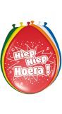 8 Kleurrijke Hiep Hiep Hoera Ballonnen 30cm