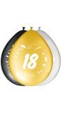 8 Stijlvolle Feest Ballonnen 18 Jaar 30cm