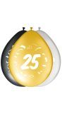8 Stijlvolle Feest Ballonnen 25 Jaar 30cm