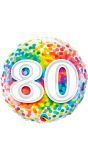 80 Jaar Regenboog Confetti Folieballon