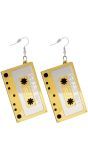 80s Cassette Oorbellen Goudkleur Dames