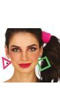 80's Oorbellen Retro Groen Roze
