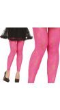 80's Retro Roze Rozen Voetloze Panty Dames