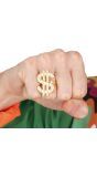 90's Gouden Dollarteken Foute Ring