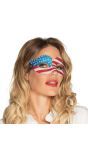Amerikaanse Vlag Glitter Oogmasker