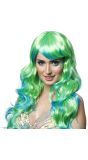Aqua Groene Zeemeermin Pruik Dames