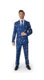Arcade Space Invaders Pacman Suitmeister Kostuum Blauw