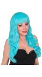 Azuur Blauwe Bella Pruik Dames