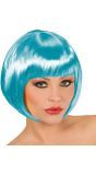 Azuurblauwe Boblijn Pruik