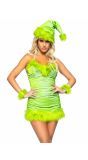 Baddie Groene Grinch Kerst Jurkje