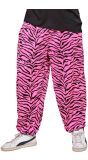 Baggy 80's Zebra Roze Broek