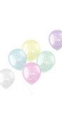 Ballonnen Happy B-Day Pastel 6 Stuks
