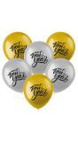 Ballonnen set Happy New Year Goud Zilver