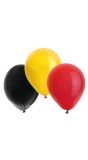 Ballonnen set Zwart Geel Rood 50 Stuks