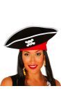 Basic Piratenhoed Zwart met Doodskop