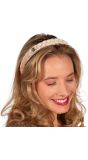 Beige Gevlochten Haarband Alpentraum met Edelweiss