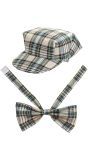 Beige Tartan Pet met Strik