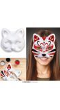 Beschilderbaar Halfmasker Kat Wit