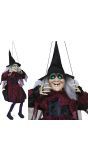 Bewegende Heks Op Schommel Halloween Hanger