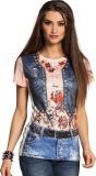 Biker Babe Tattoo Shirt Dames