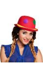 Binky Bowler Clown Hoed Rood