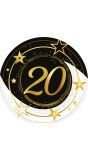 Black Gold 20 Jaar Verjaardag Wegwerp Bordjes