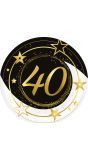 Black Gold 40 Jaar Verjaardag Wegwerp Bordjes
