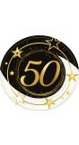 Black Gold 50 Jaar Verjaardag Wegwerp Bordjes