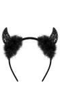 Black Pailletten Hoorntjes Haarband