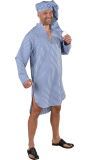 Blauw Geblokt Nachthemd
