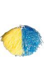 Blauw Gele Cheerleader Pom Pom